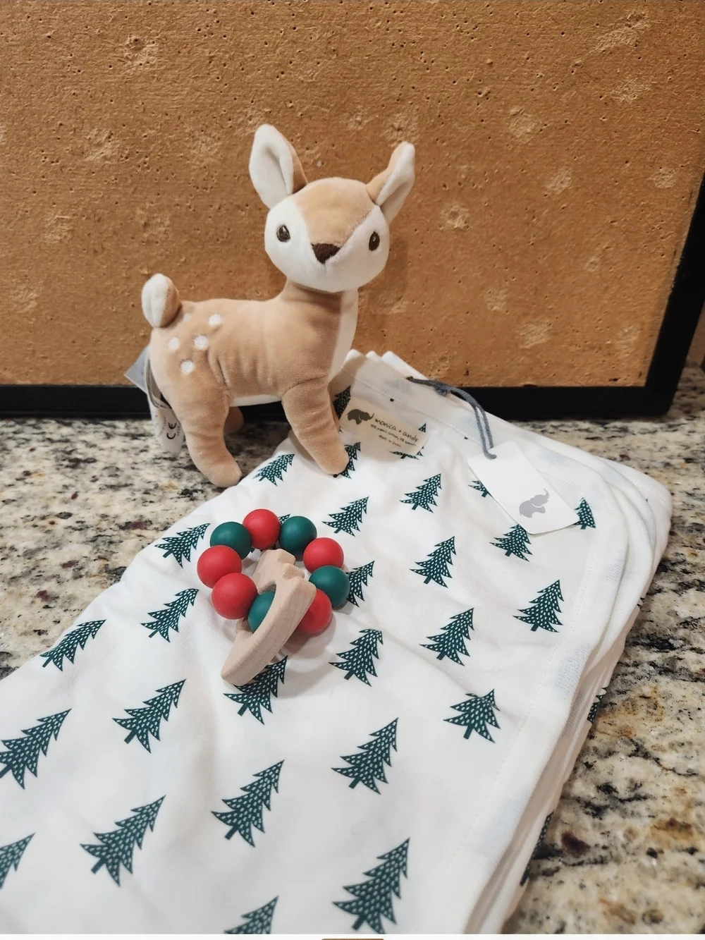 New! Tree Print Baby Swaddle Gift Set